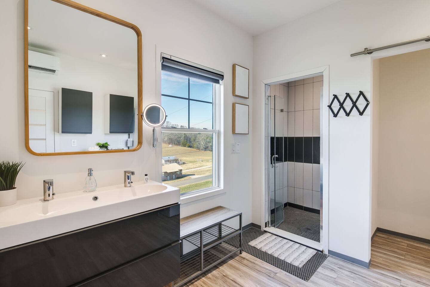 Inside Barndo 2B, a three-bedroom barndominium at Cedar Pond Farms — our fluffy Highland cow farm just outside the Smoky Mountains.