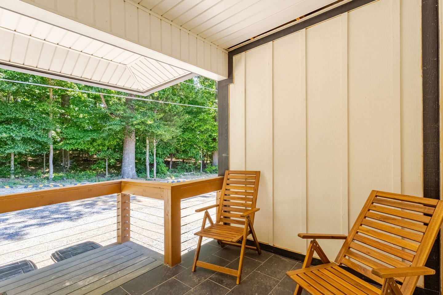 Barndo 3B at Cedar Pond Farms in Jefferson City — a three-bedroom barndominium on a working farm with Scottish Highland cattle.
