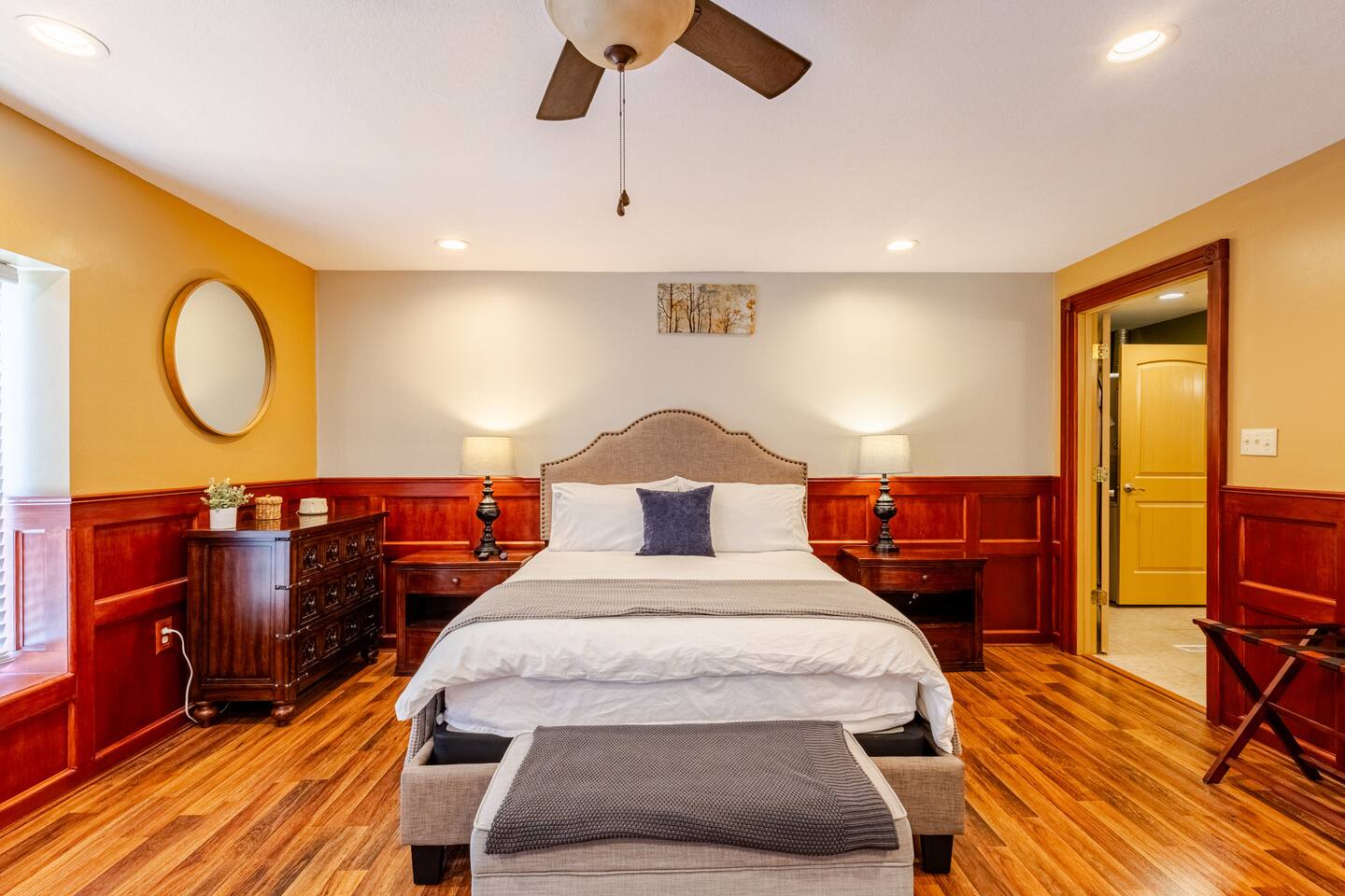 Executive Apartment A at Cedar Pond Farms — European-style apartment lodging on the farm, with the Highland herd a short walk away.